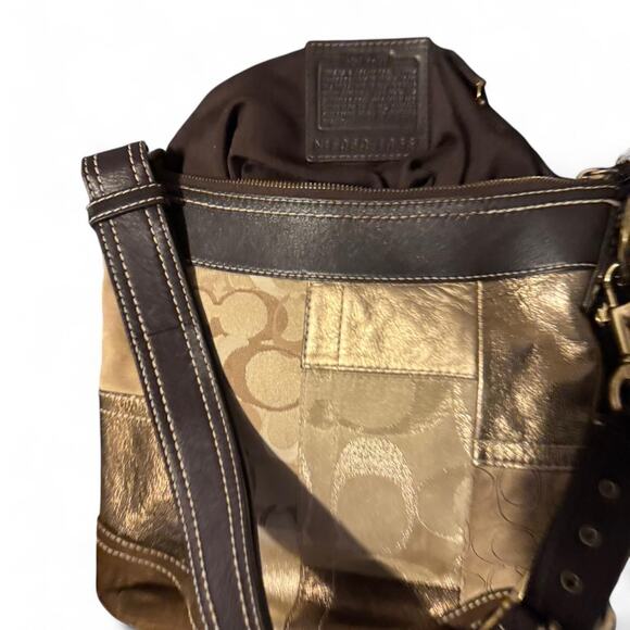 Coach Metallic Patchwork Shoulder Bag - Picture 3 of 5